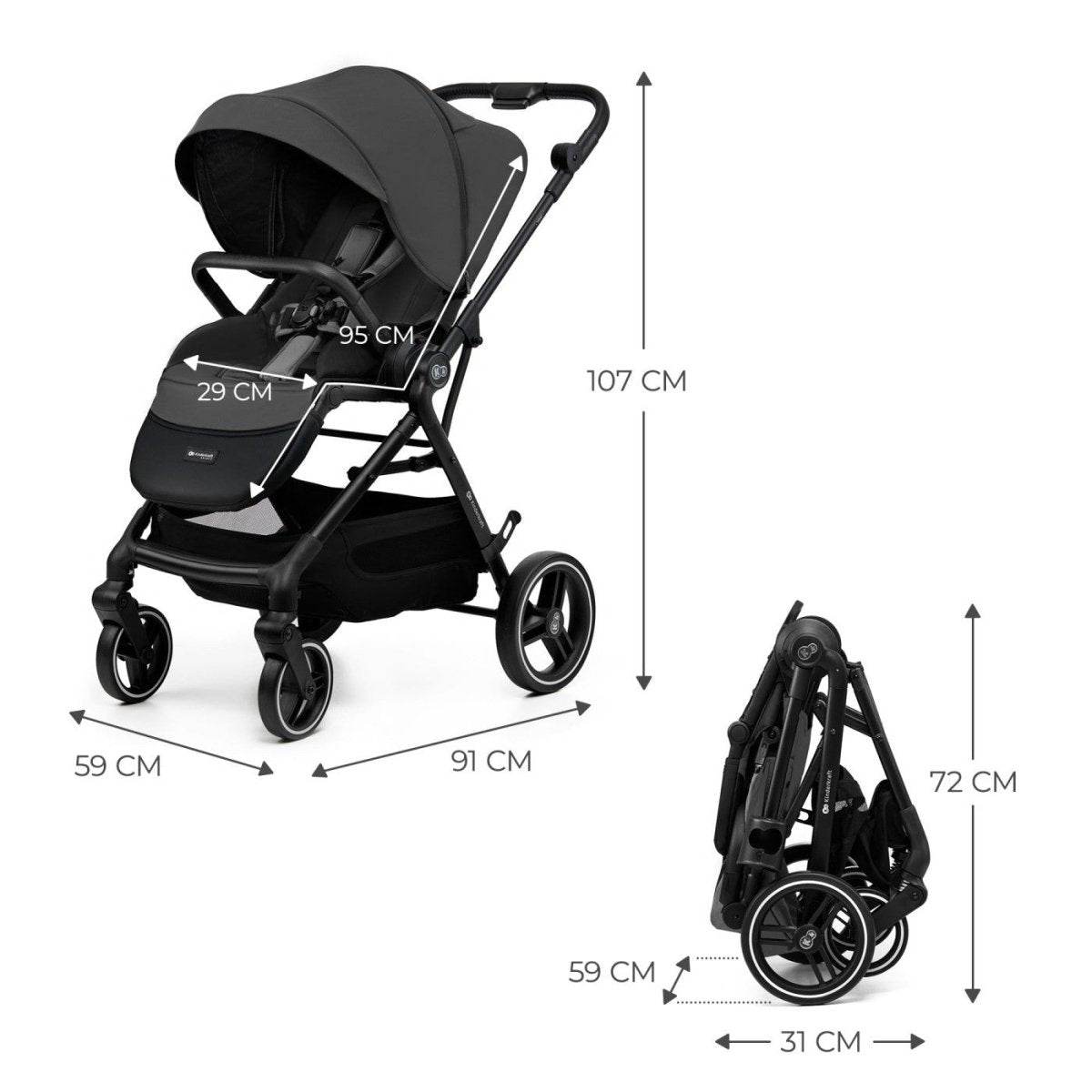 CARUCIOR SPORT KINDERKRAFT YOXI, GREY - Atelieru' lui Mesterica