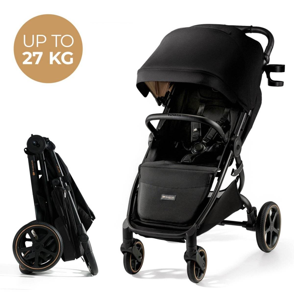 CARUCIOR SPORT, ULTRA COMPACT, KINDERKRAFT MITZY, 0-22 KG, BLACK INK - Atelieru' lui Mesterica