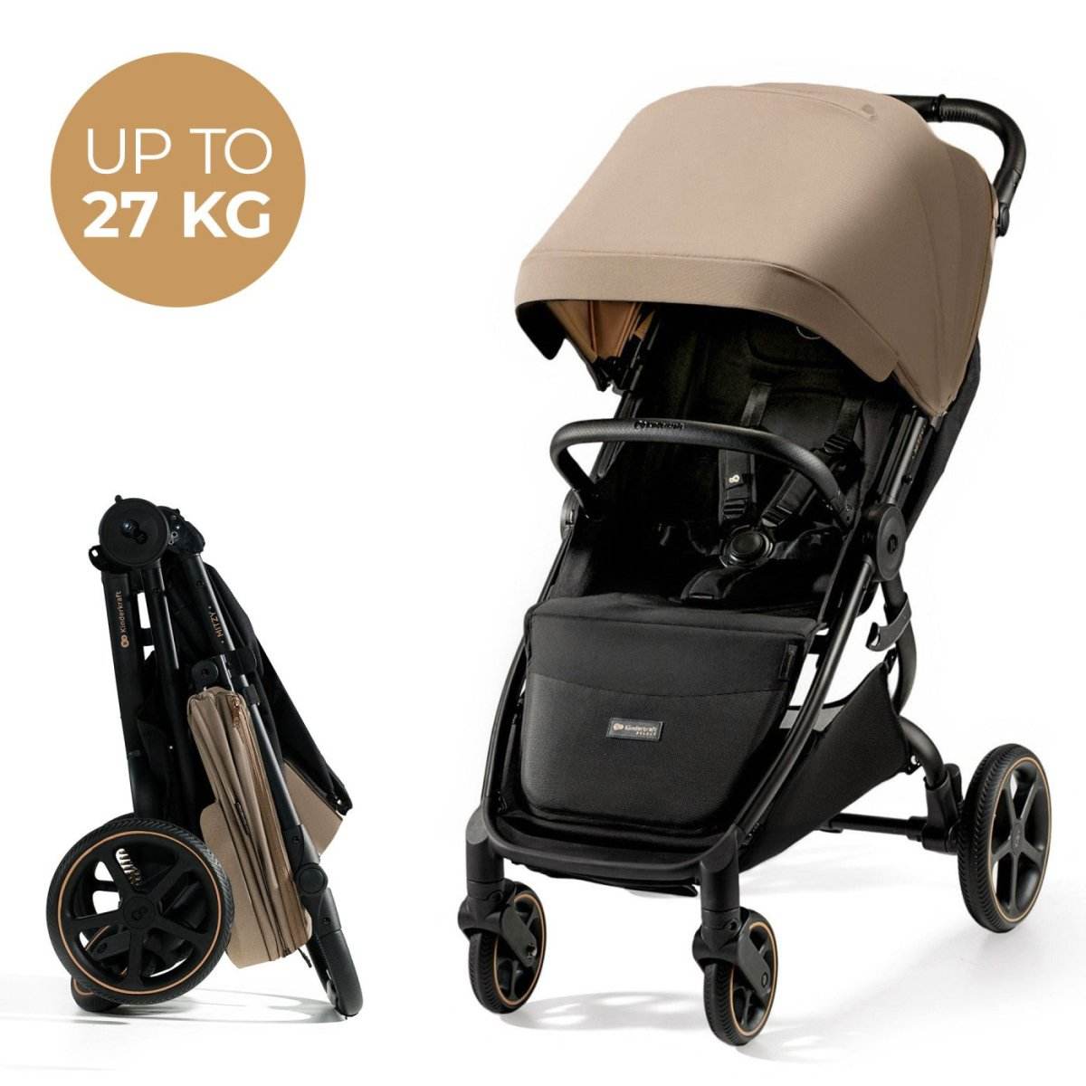 CARUCIOR SPORT, ULTRA COMPACT, KINDERKRAFT MITZY, 0-22 KG, LINEN BEIGE - Atelieru' lui Mesterica