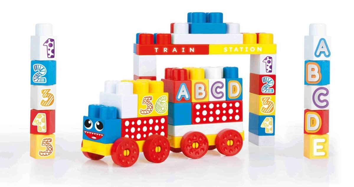 Cuburi de construit din plastic - 50 piese Atelieru' lui Mesterica | Jucarii, haine si incaltaminte pentru copii