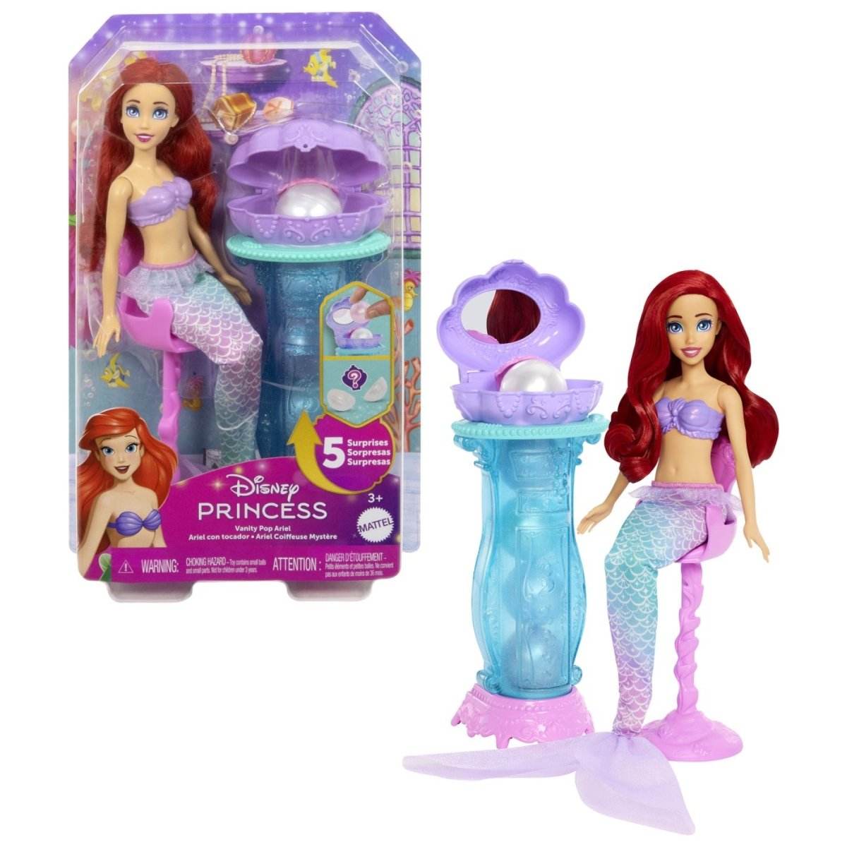 DISNEY PRINCESS PAPUSA ARIEL SI MASUTA DE MACHIAJ CU SURPRIZE - Atelieru' lui Mesterica