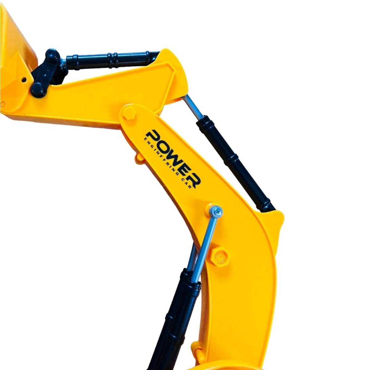 Excavator cu telecomanda fir, 1:16, 2, 4Ghz, brat cu abs, cupa mobila, senile mobile si luminate, 5 functii, sunete, 3 baterii incluse, materiale de calitate - Atelieru' lui Mesterica