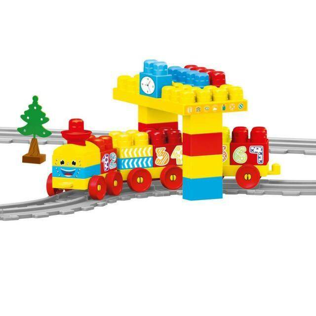 Set de constructii cu trenulet - 58 piese - Atelieru' lui Mesterica