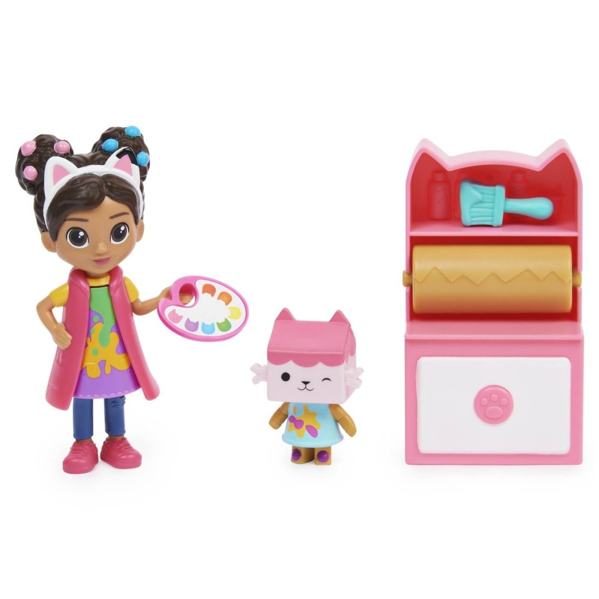 GABBYS DOLLHOUSE SET PAPUSA 9.7CM CU PISICUTA STUDIOUL DE ARTA A LUI GABBY Atelieru' lui Mesterica | Jucarii, haine si incaltaminte pentru copii