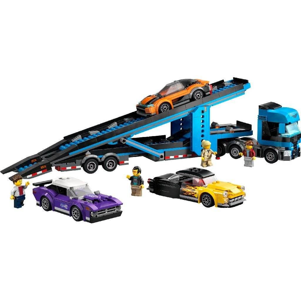 LEGO CITY CAMION TRANSPORTOR DE MASINI SPORT 60408 - Atelieru' lui Mesterica
