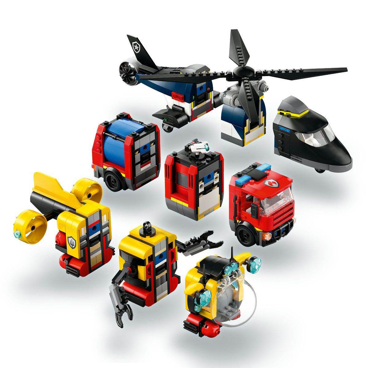 LEGO CITY ELICOPTER, CAMION DE POMPIERI SI SUBMARIN REMIXATE 60462 Atelieru' lui Mesterica | Jucarii, haine si incaltaminte pentru copii
