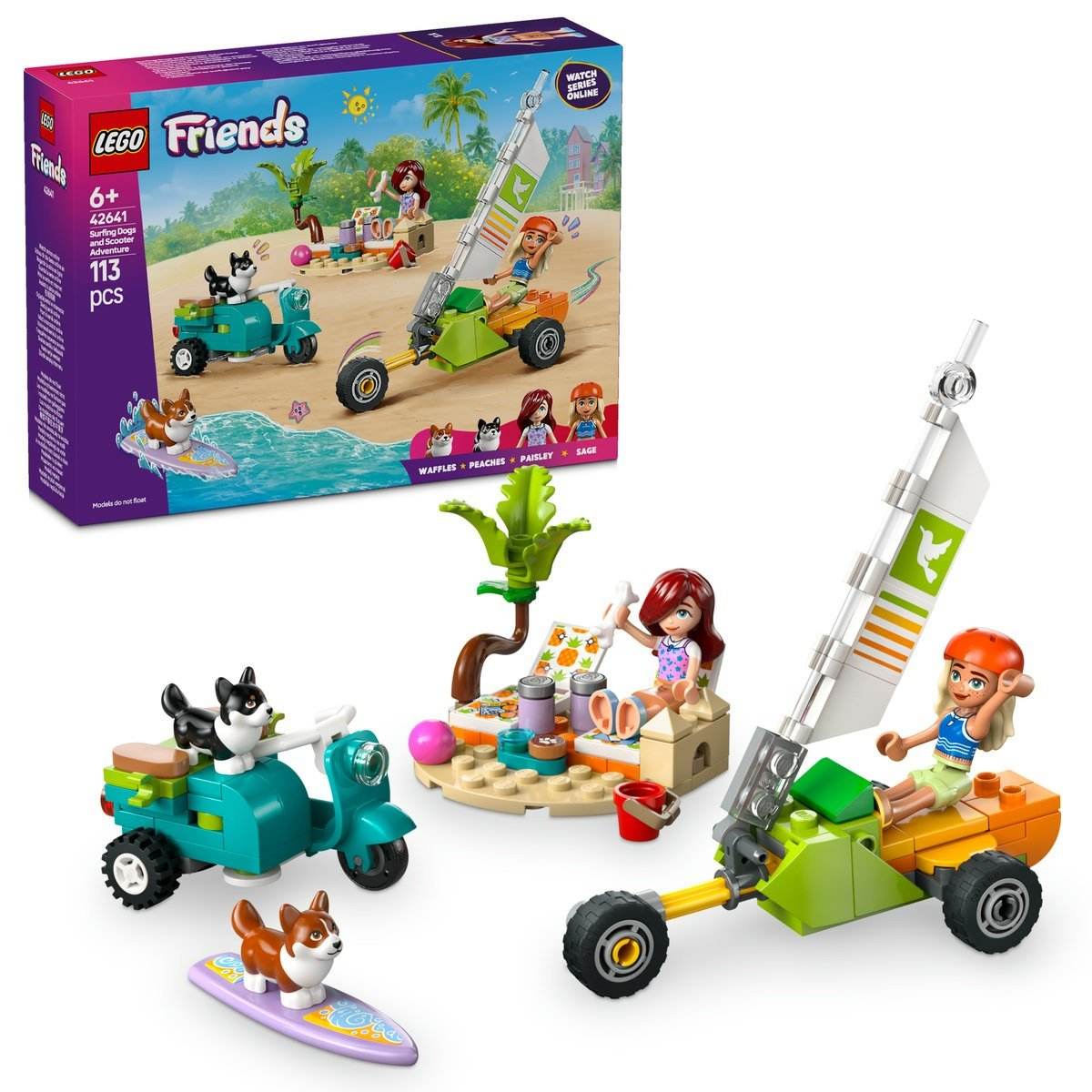 LEGO FRIENDS AVENTURI CU CATEI LA SURFING SI PE SCUTER 42641 - Atelieru' lui Mesterica