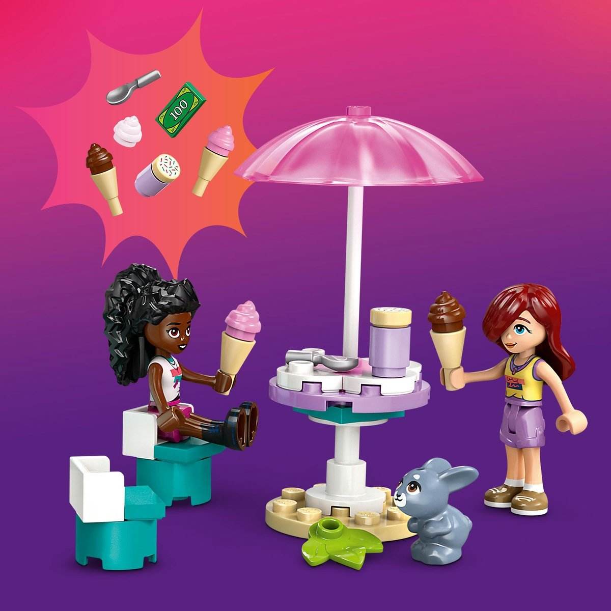 LEGO FRIENDS FURGONETA DE INGHETATA IN ORASUL HEARTLAKE 42644 - Atelieru' lui Mesterica