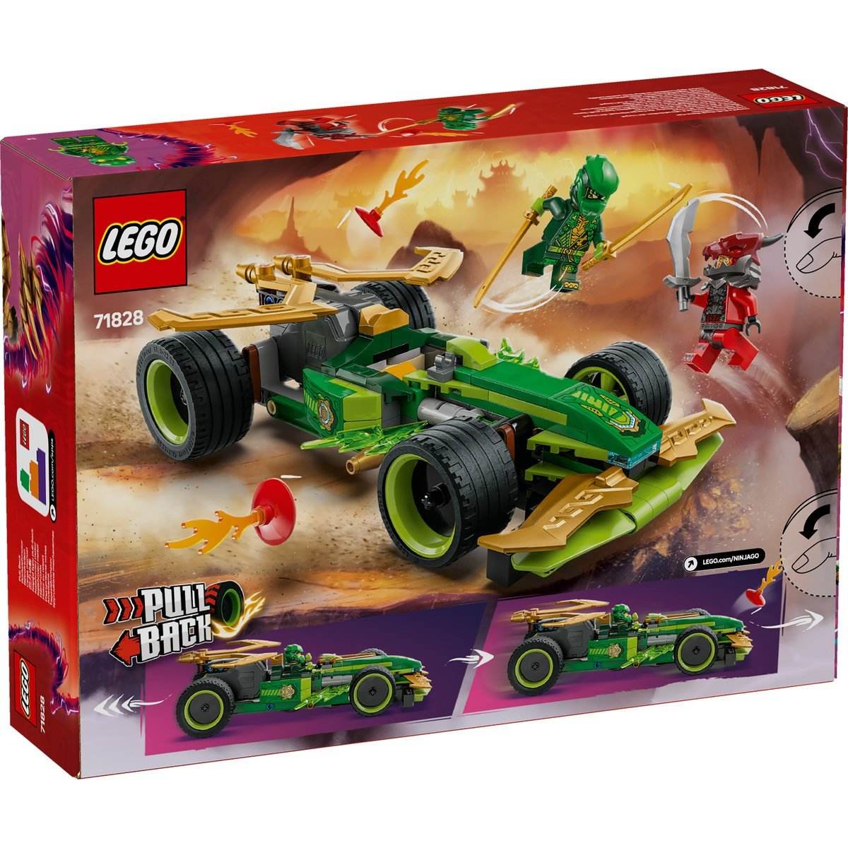 LEGO NINJAGO MASINA DE CURSE PULL-BACK A LUI LLOYD 71828 - Atelieru' lui Mesterica
