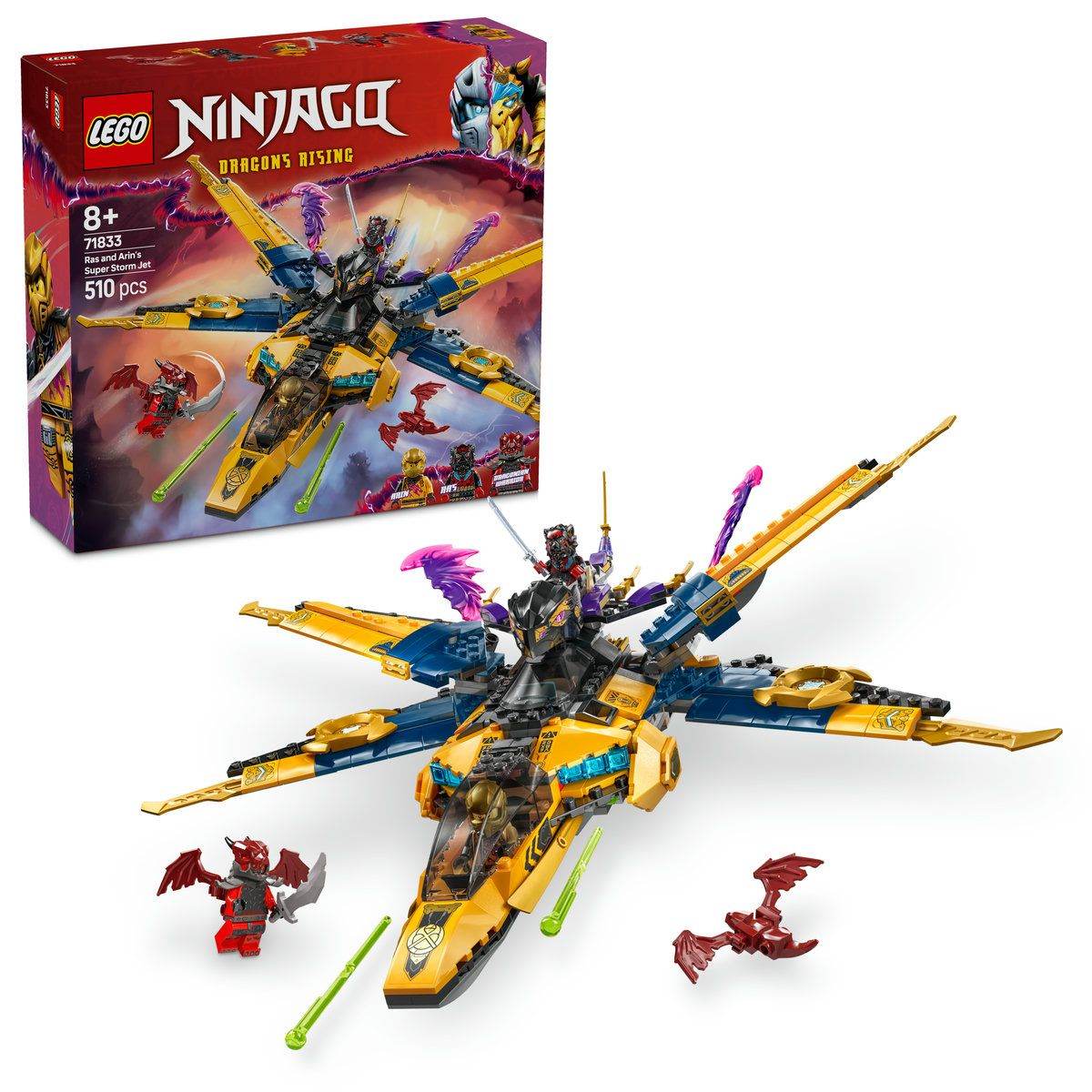 LEGO NINJAGO SUPERAVIONUL CU REACTIE AL LUI RAS SI ARIN 71833 Atelieru' lui Mesterica | Jucarii, haine si incaltaminte pentru copii