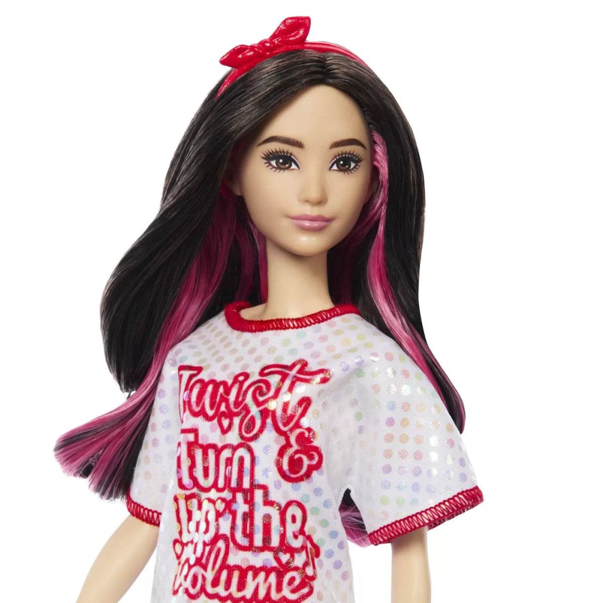 PAPUSA BARBIE FASHIONISTA BRUNETA CU ROCHITA SPORT - Atelieru' lui Mesterica