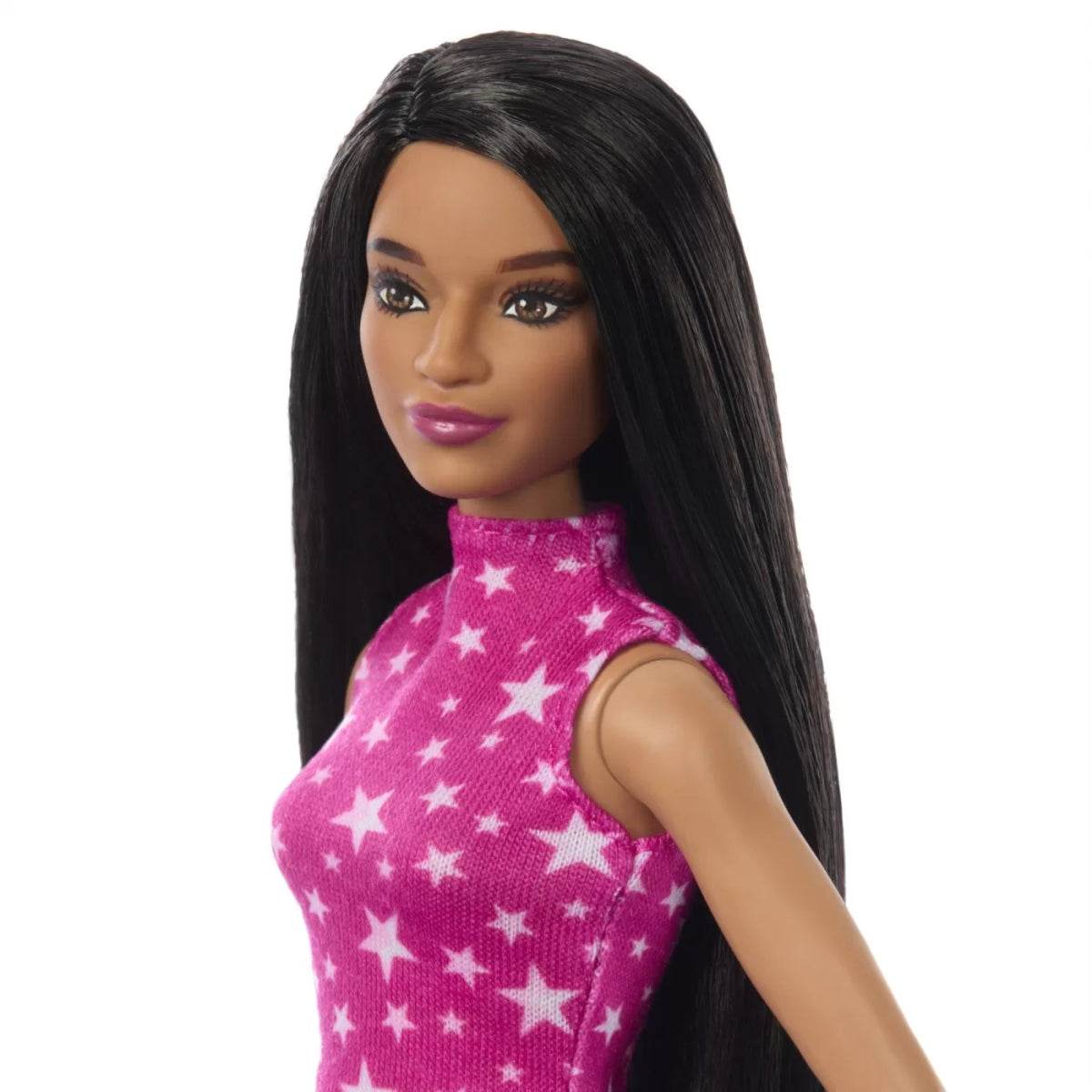 PAPUSA BARBIE FASHIONISTA BRUNETA CU TOP CU STELUTE - Atelieru' lui Mesterica
