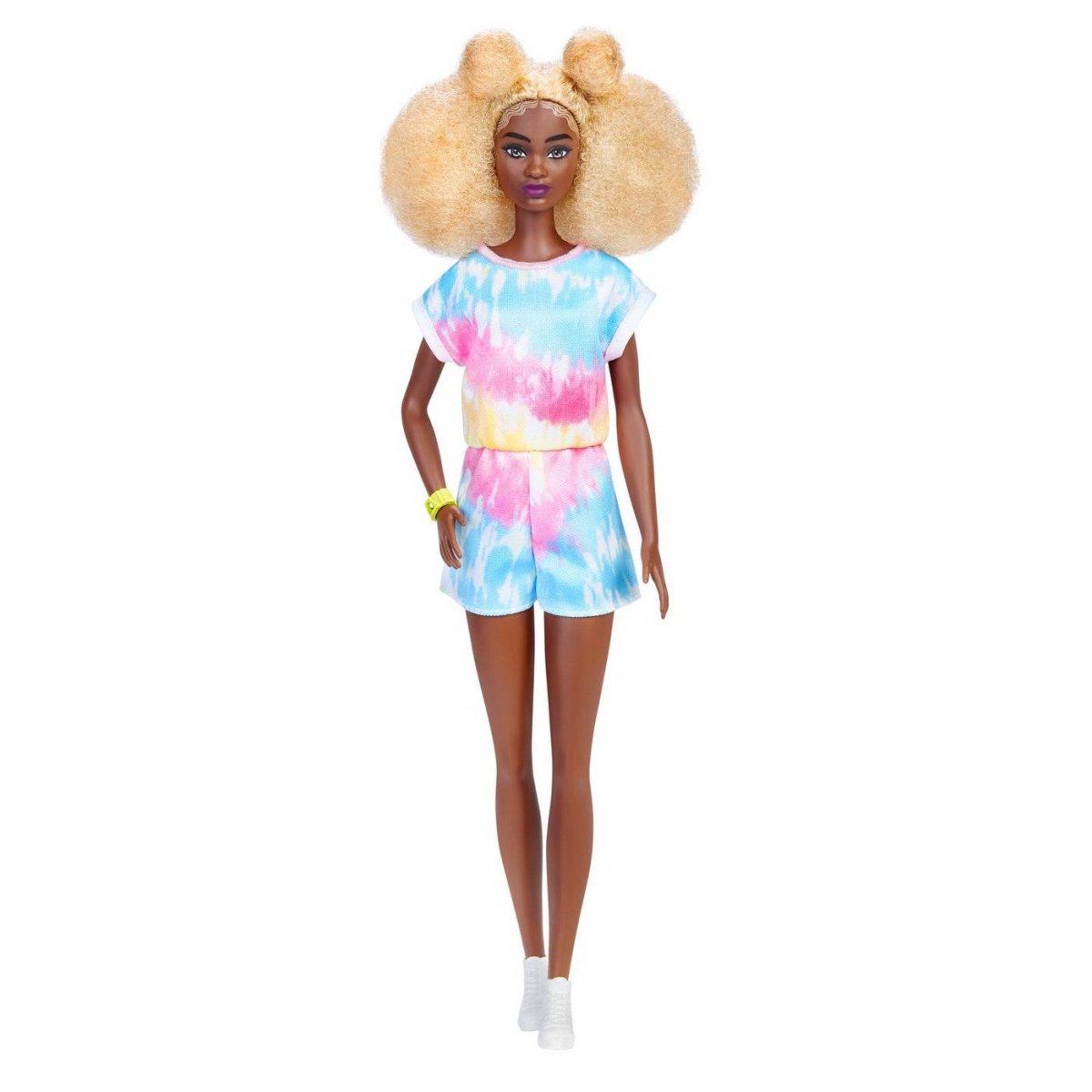 PAPUSA BARBIE FASHIONISTA CU PAR AFRO BLOND Atelieru' lui Mesterica | Jucarii, haine si incaltaminte pentru copii