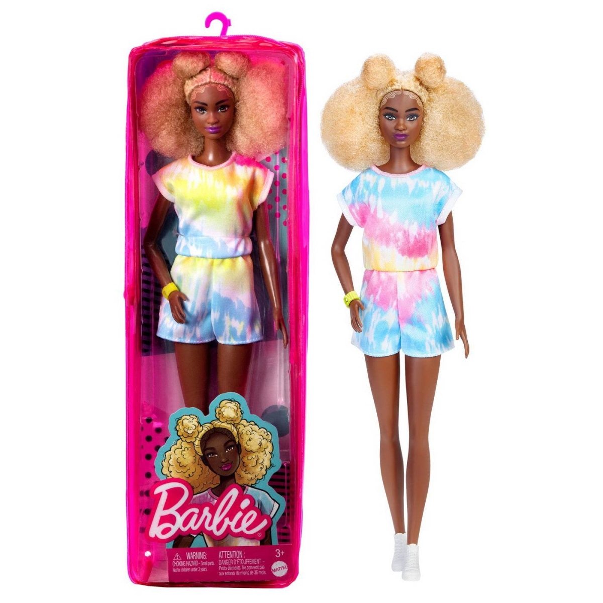 PAPUSA BARBIE FASHIONISTA CU PAR AFRO BLOND Atelieru' lui Mesterica | Jucarii, haine si incaltaminte pentru copii