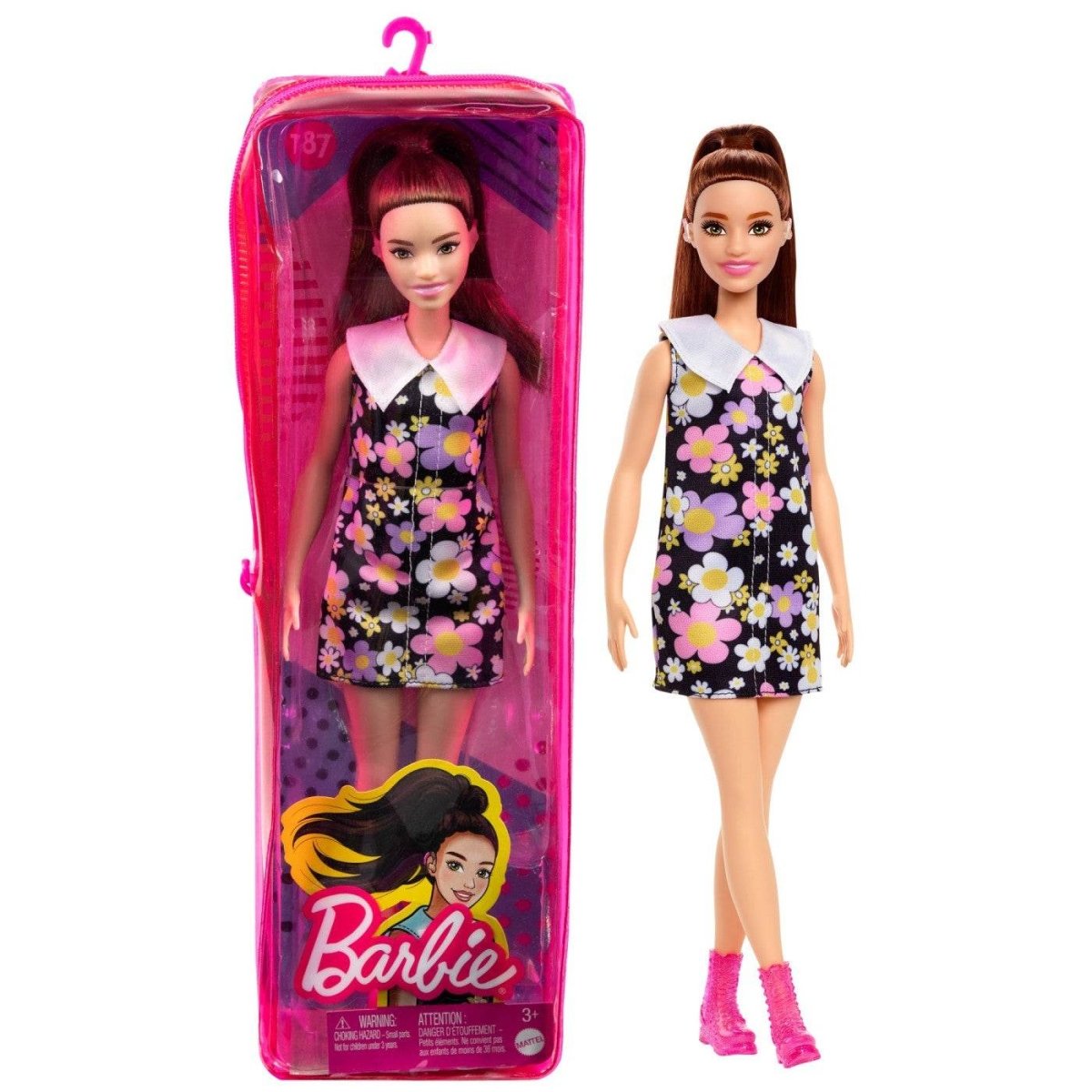 PAPUSA BARBIE FASHIONISTA SATENA CU ROCHIE CU IMPRIMEU FLORAL Atelieru' lui Mesterica | Jucarii, haine si incaltaminte pentru copii