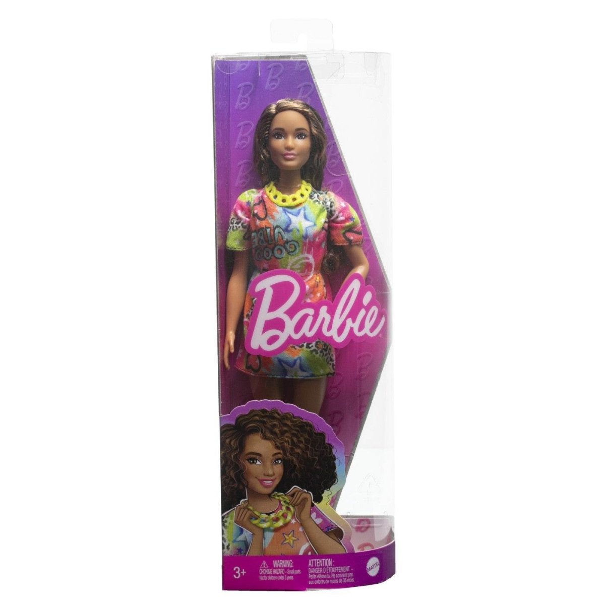PAPUSA BARBIE FASHIONISTA SATENA CU ROCHIE CU IMPRIMEU GOOD VIBES Atelieru' lui Mesterica | Jucarii, haine si incaltaminte pentru copii