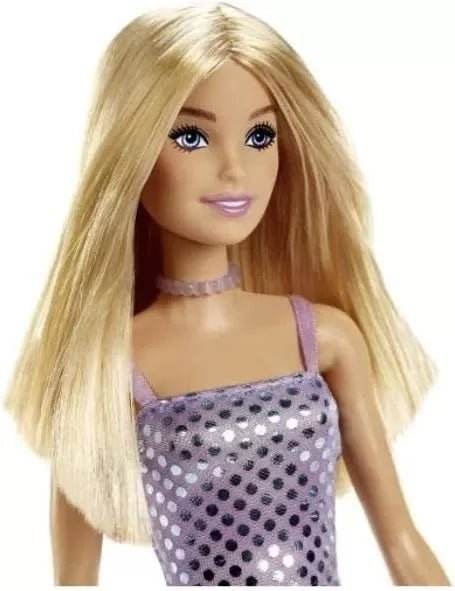 PAPUSA BARBIE TINUTE STRALUCITOARE BLONDA CU ROCHITA MOV - Atelieru' lui Mesterica