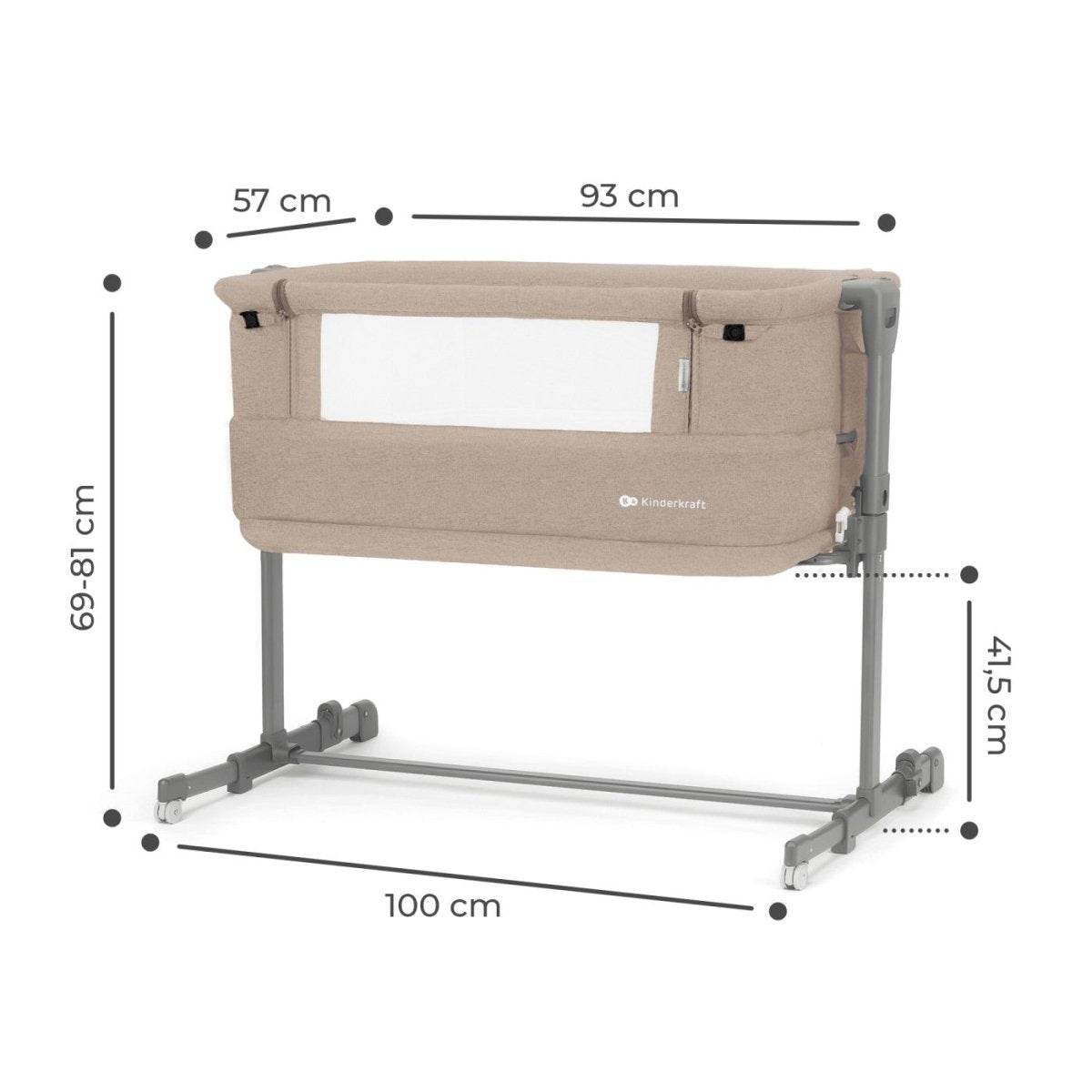 PATUT CO-SLEEPER KINDERKRAFT NESTE GROW, BEJ - Atelieru' lui Mesterica