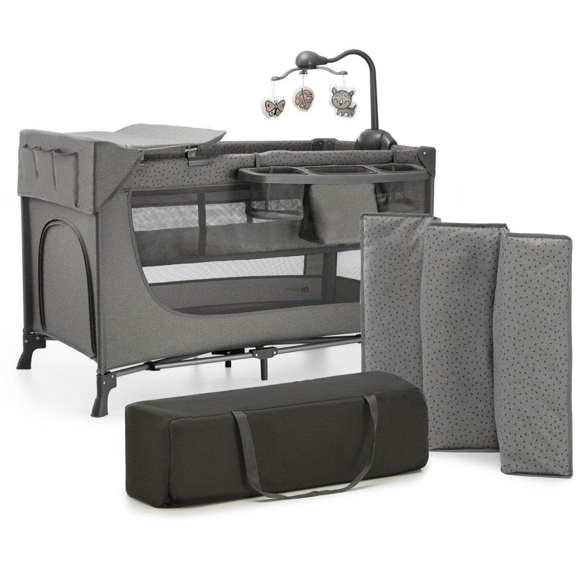 PATUT TRAVEL KINDERKRAFT JOY2, CU ACCESORII, DARK GREY Atelieru' lui Mesterica | Jucarii, haine si incaltaminte pentru copii