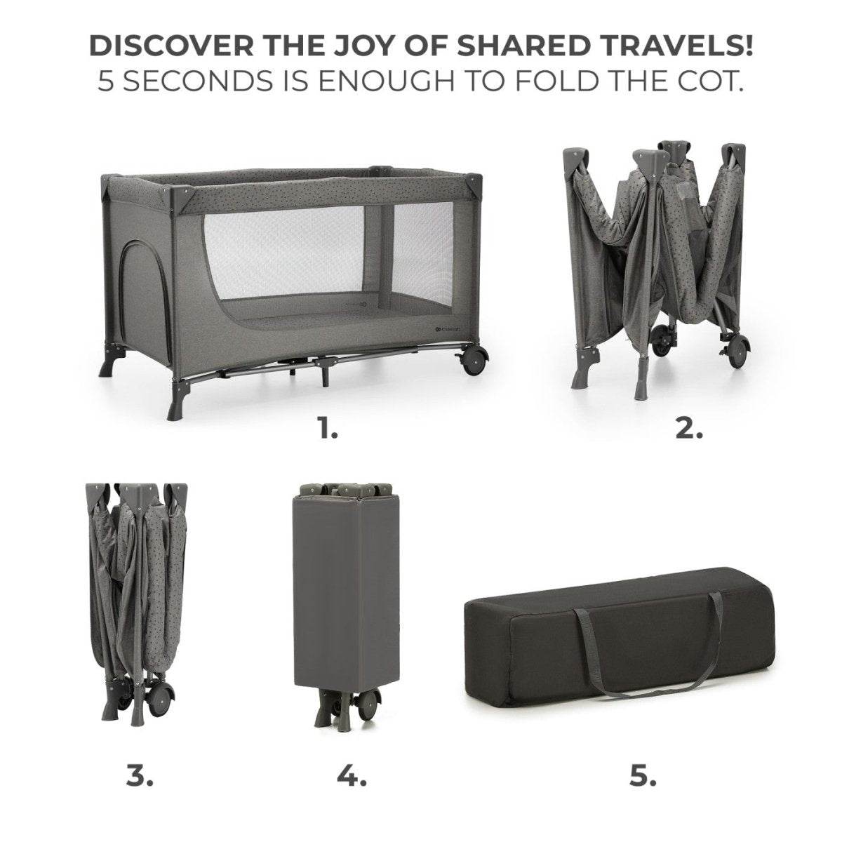 PATUT TRAVEL KINDERKRAFT JOY2, FARA ACCESORII, DARK GREY Atelieru' lui Mesterica | Jucarii, haine si incaltaminte pentru copii
