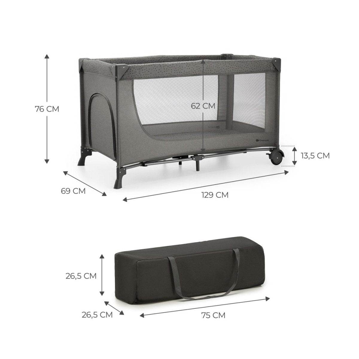 PATUT TRAVEL KINDERKRAFT JOY2, FARA ACCESORII, DARK GREY Atelieru' lui Mesterica | Jucarii, haine si incaltaminte pentru copii