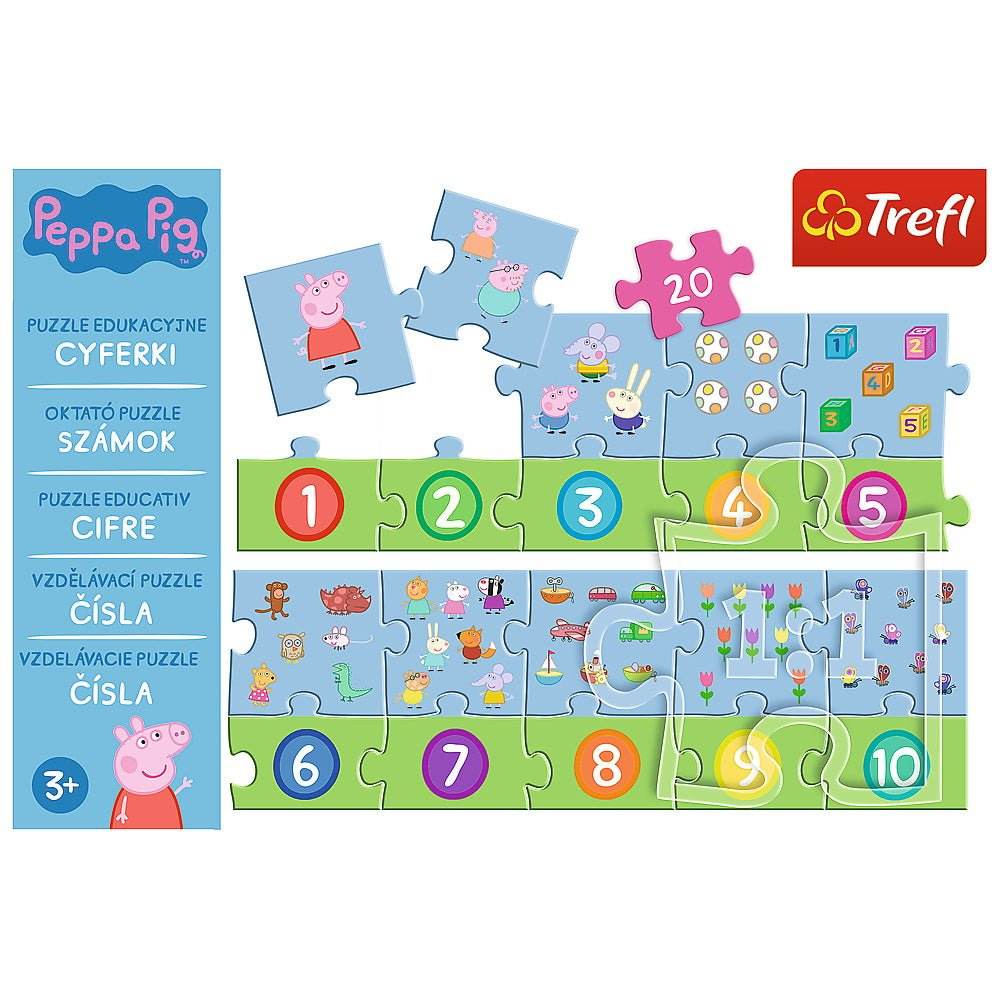 PUZZLE EDUCATIONAL 20 PIESE NUMERE PEPPA PIG - Atelieru' lui Mesterica