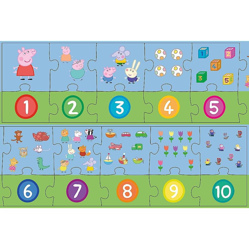 PUZZLE EDUCATIONAL 20 PIESE NUMERE PEPPA PIG - Atelieru' lui Mesterica