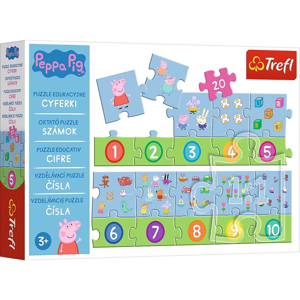 PUZZLE EDUCATIONAL 20 PIESE NUMERE PEPPA PIG - Atelieru' lui Mesterica