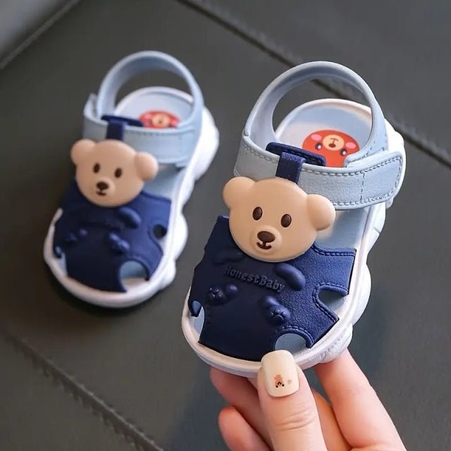 Sandalute bleumarine cu bleu pentru baietei - Teddy Atelieru' lui Mesterica | Jucarii, haine si incaltaminte pentru copii