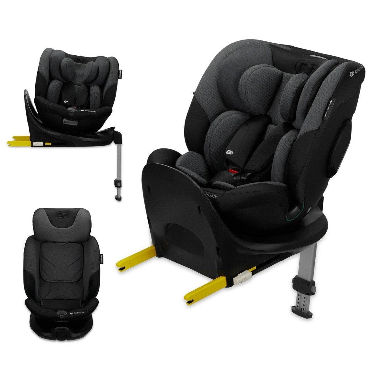 SCAUN AUTO KINDERKRAFT I-FIX, I-SIZE 40-150 CM, GRAPHITE BLACK - Atelieru' lui Mesterica