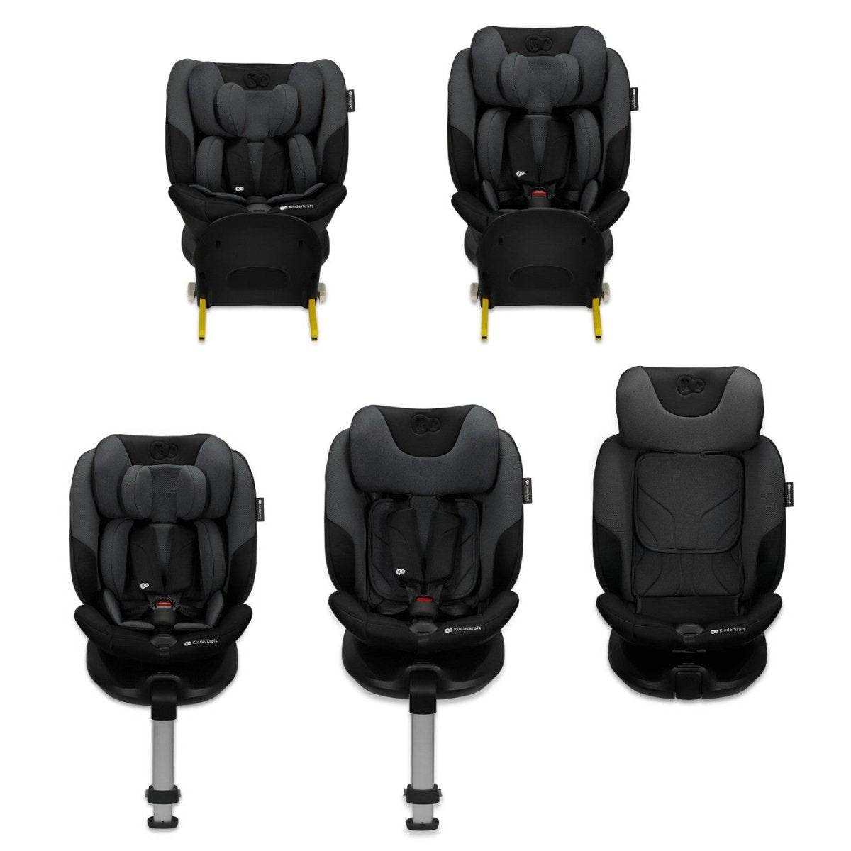 SCAUN AUTO KINDERKRAFT I-FIX, I-SIZE 40-150 CM, GRAPHITE BLACK - Atelieru' lui Mesterica