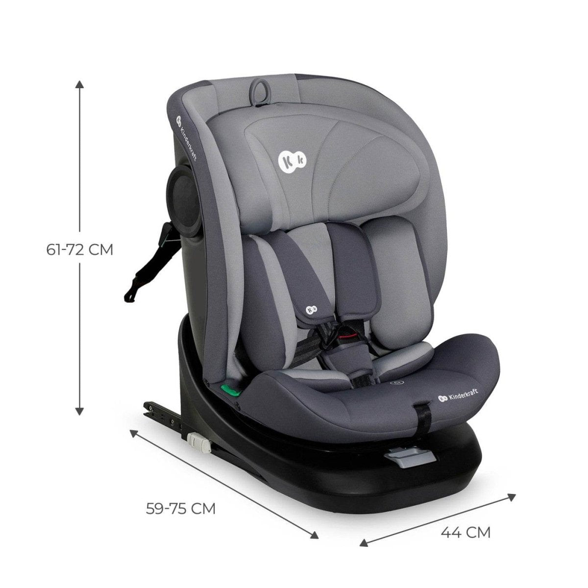 SCAUN AUTO KINDERKRAFT I - GROW I - SIZE 40 - 150 CM, GREY Atelieru' lui Mesterica | Jucarii, haine si incaltaminte pentru copii