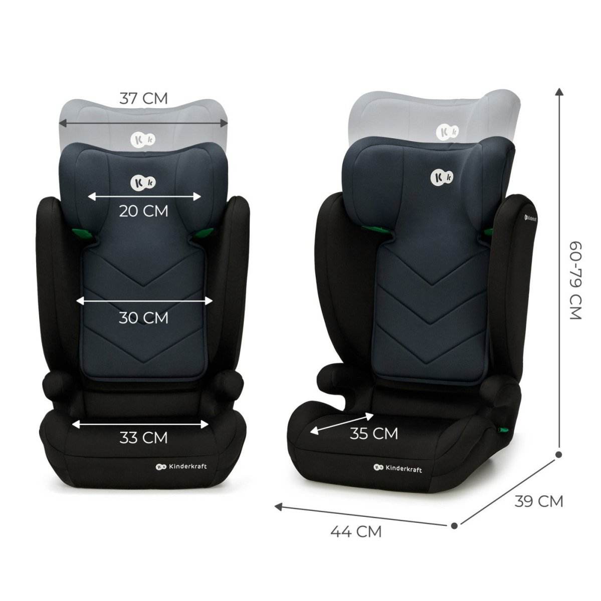 SCAUN AUTO KINDERKRAFT I-SPARK, I-SIZE 100-150 CM, BLACK - Atelieru' lui Mesterica