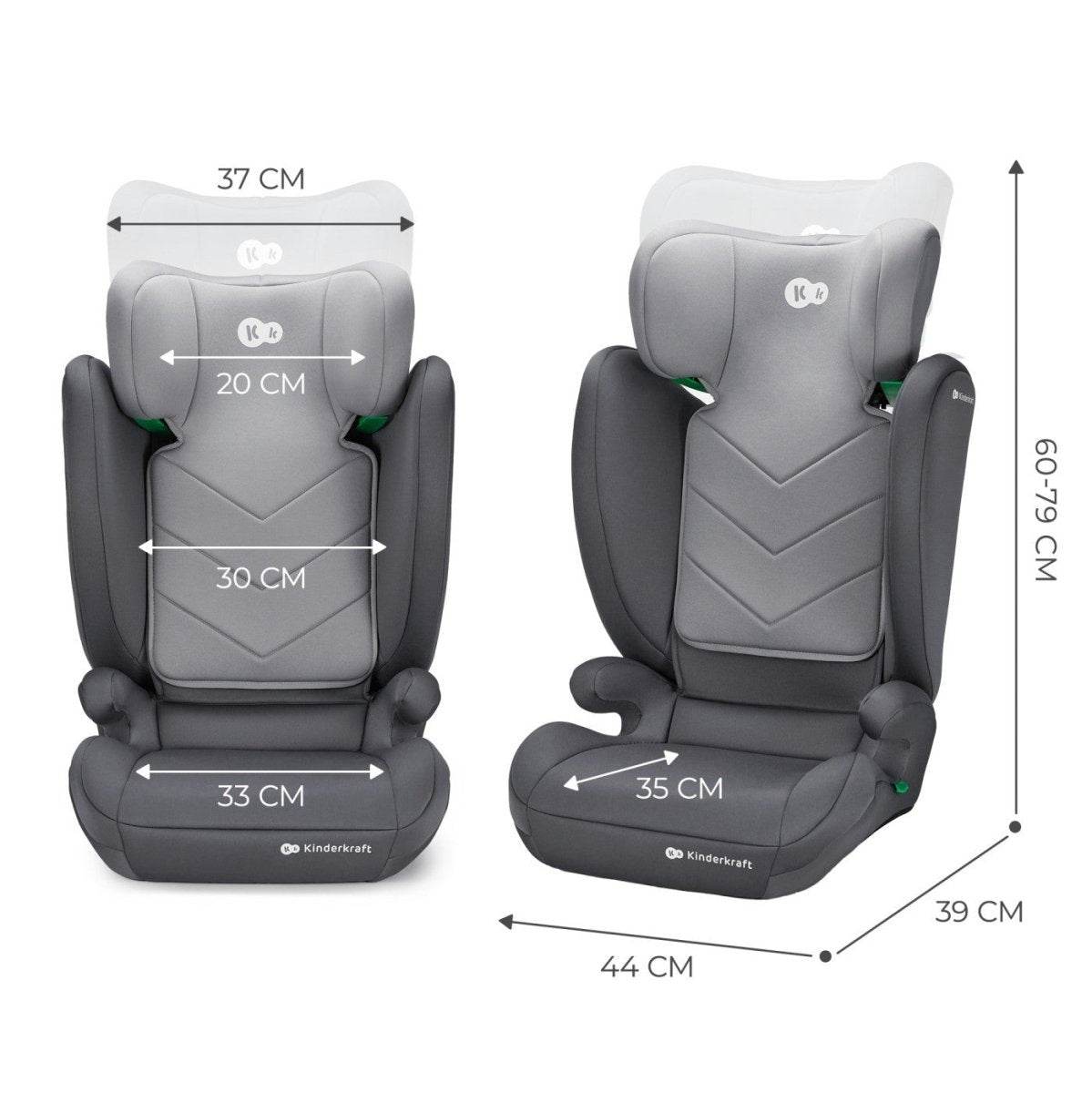 SCAUN AUTO KINDERKRAFT I - SPARK, I - SIZE 100 - 150 CM, GREY Atelieru' lui Mesterica | Jucarii, haine si incaltaminte pentru copii