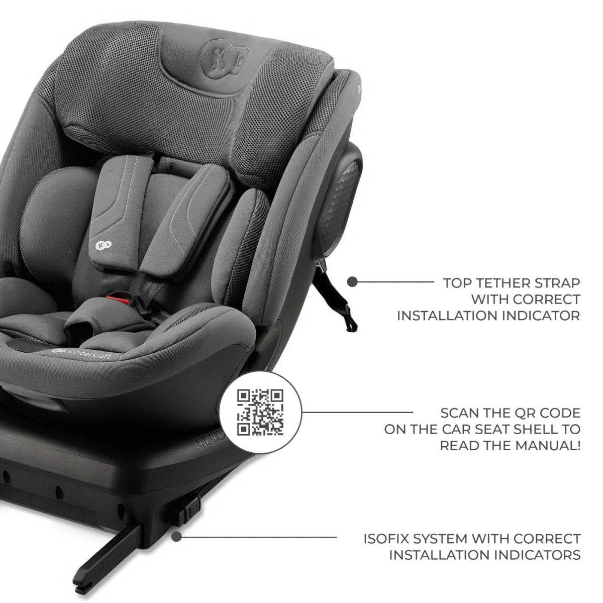 SCAUN AUTO KINDERKRAFT XPEDITION 3 I-SIZE 40-150 CM, GREY - Atelieru' lui Mesterica