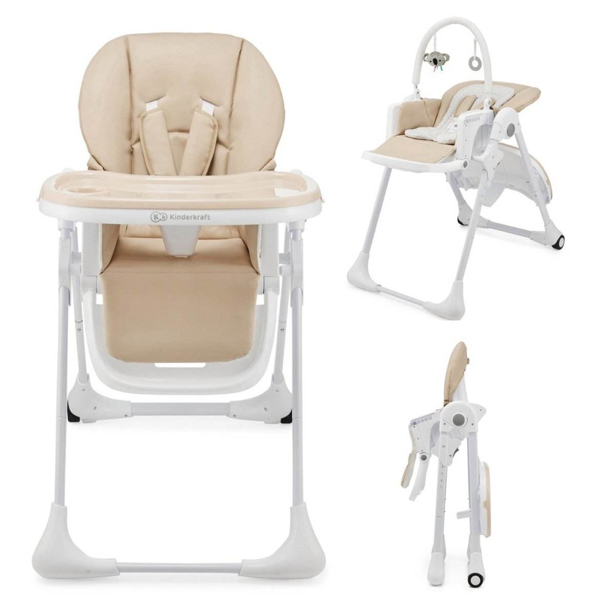 SCAUN DE MASA KINDERKRAFT TUMMIE, PLIABIL, BEIGE - Atelieru' lui Mesterica