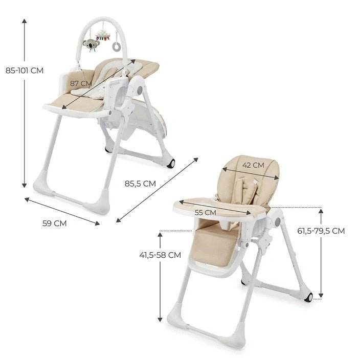 SCAUN DE MASA KINDERKRAFT TUMMIE, PLIABIL, BEIGE - Atelieru' lui Mesterica