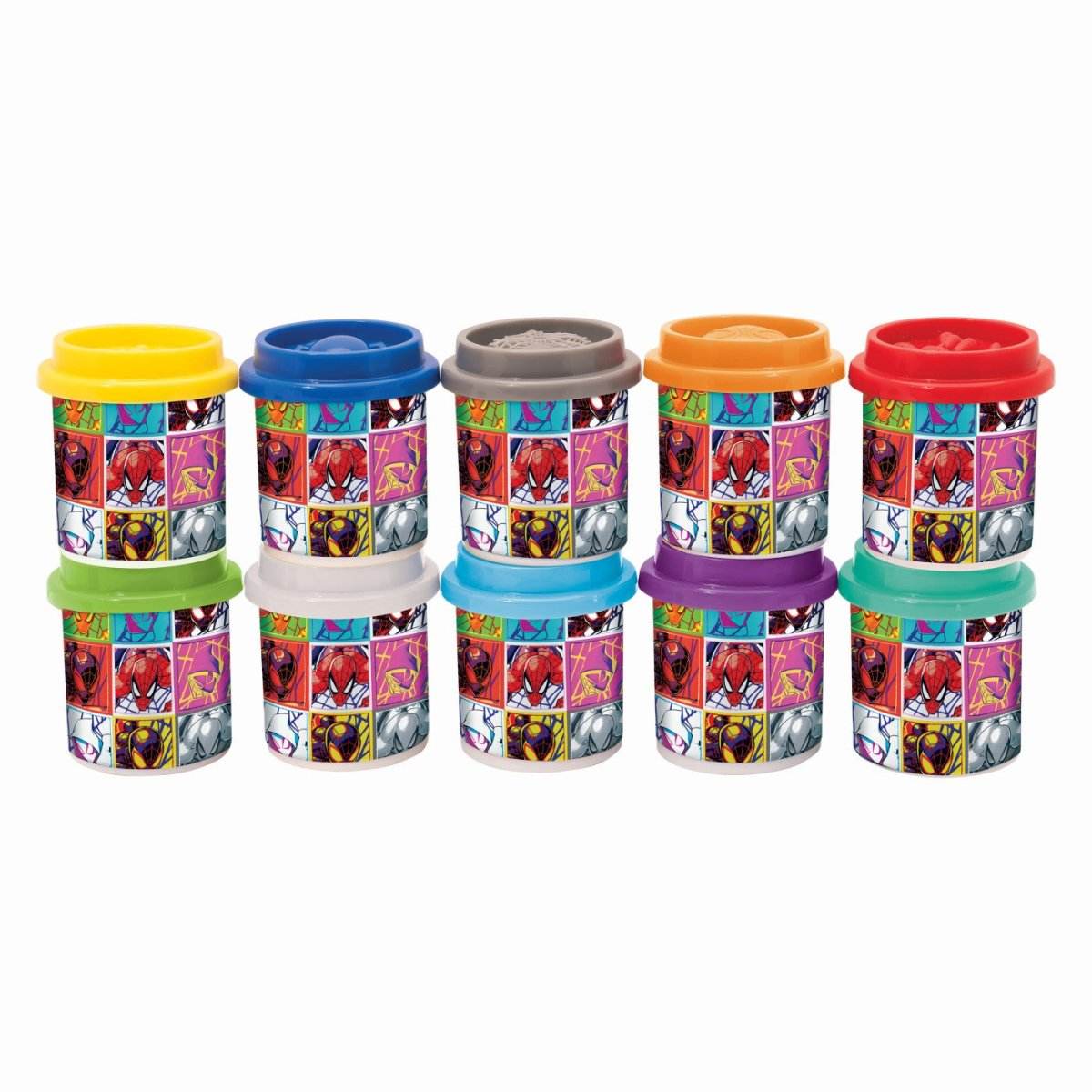 SET 10 BORCANASE DE PLASTILINA SPIDERMAN IN AMBALAJ DE CARTON - Atelieru' lui Mesterica