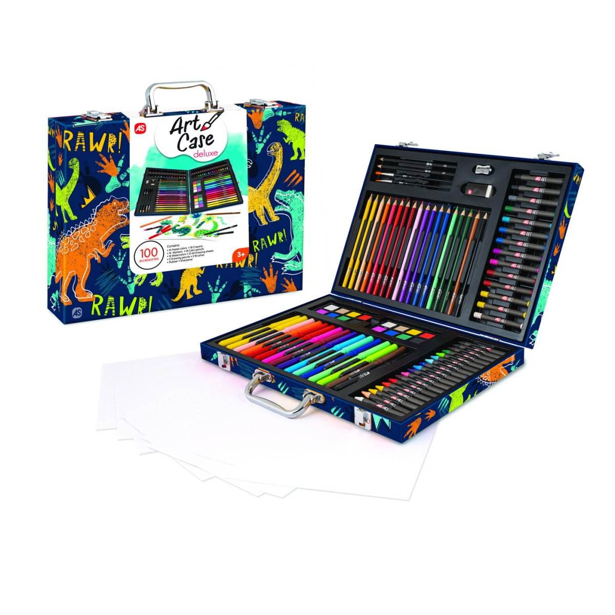 SET DE DESEN DELUXE CU 100 ACCESORII DINOZAUR - Atelieru' lui Mesterica