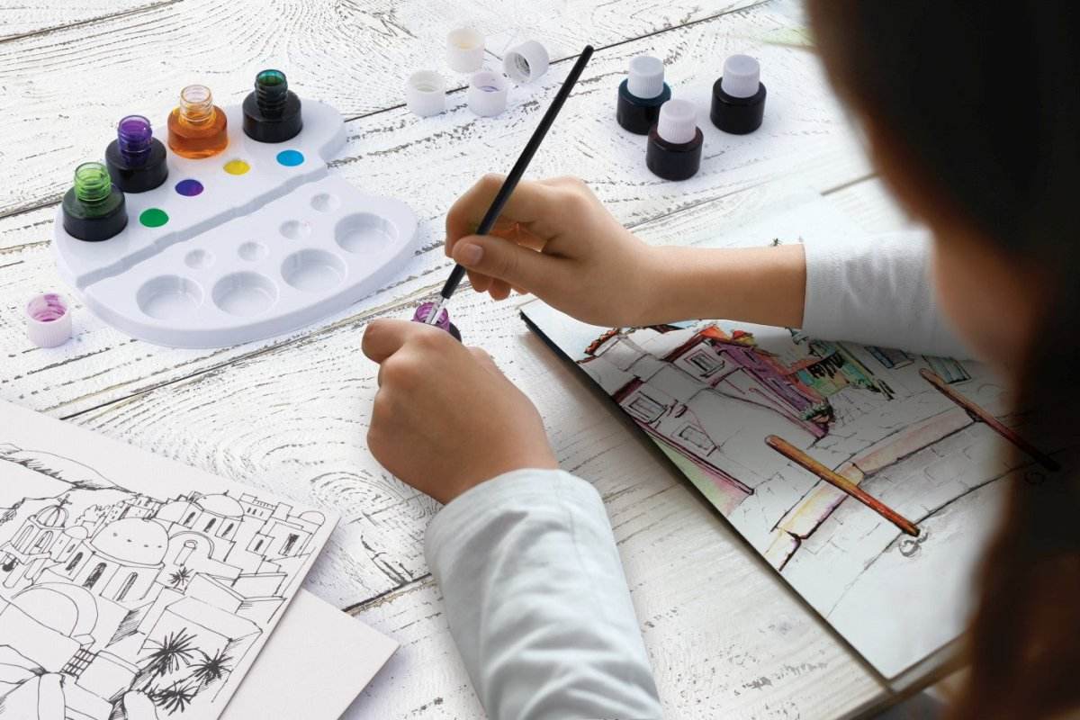 SET DESEN AS ART ACUARELA ORASE - Atelieru' lui Mesterica