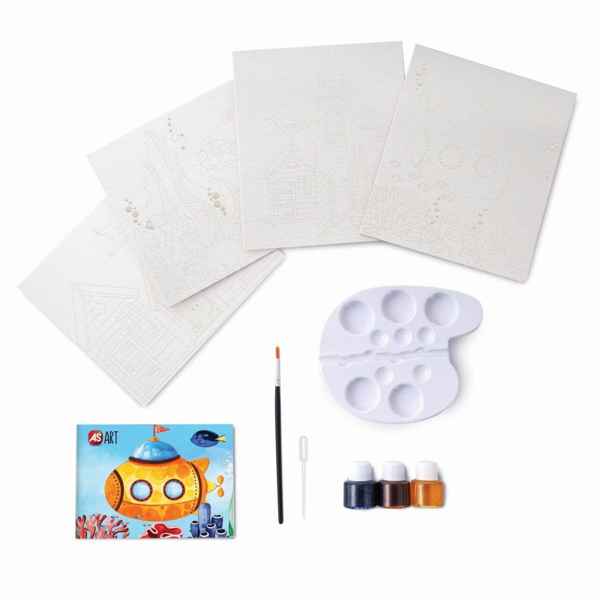 SET DESEN AS ART ACUARELA PEISAJ MARIN - Atelieru' lui Mesterica