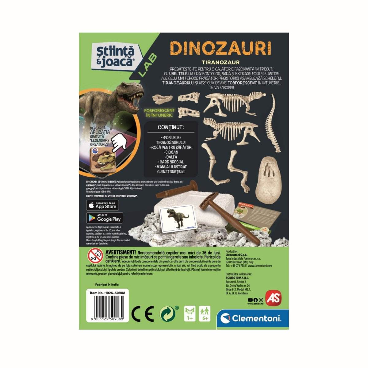 STIINTA SI JOACA DESCOPERA DINOZAURUL T-REX FLUO - Atelieru' lui Mesterica