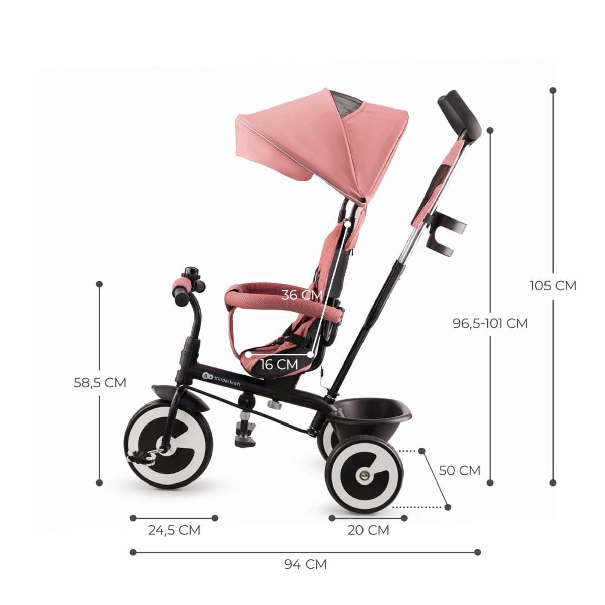 TRICICLETA COPII KINDERKRAFT ASTON, ROSE PINK Atelieru' lui Mesterica | Jucarii, haine si incaltaminte pentru copii