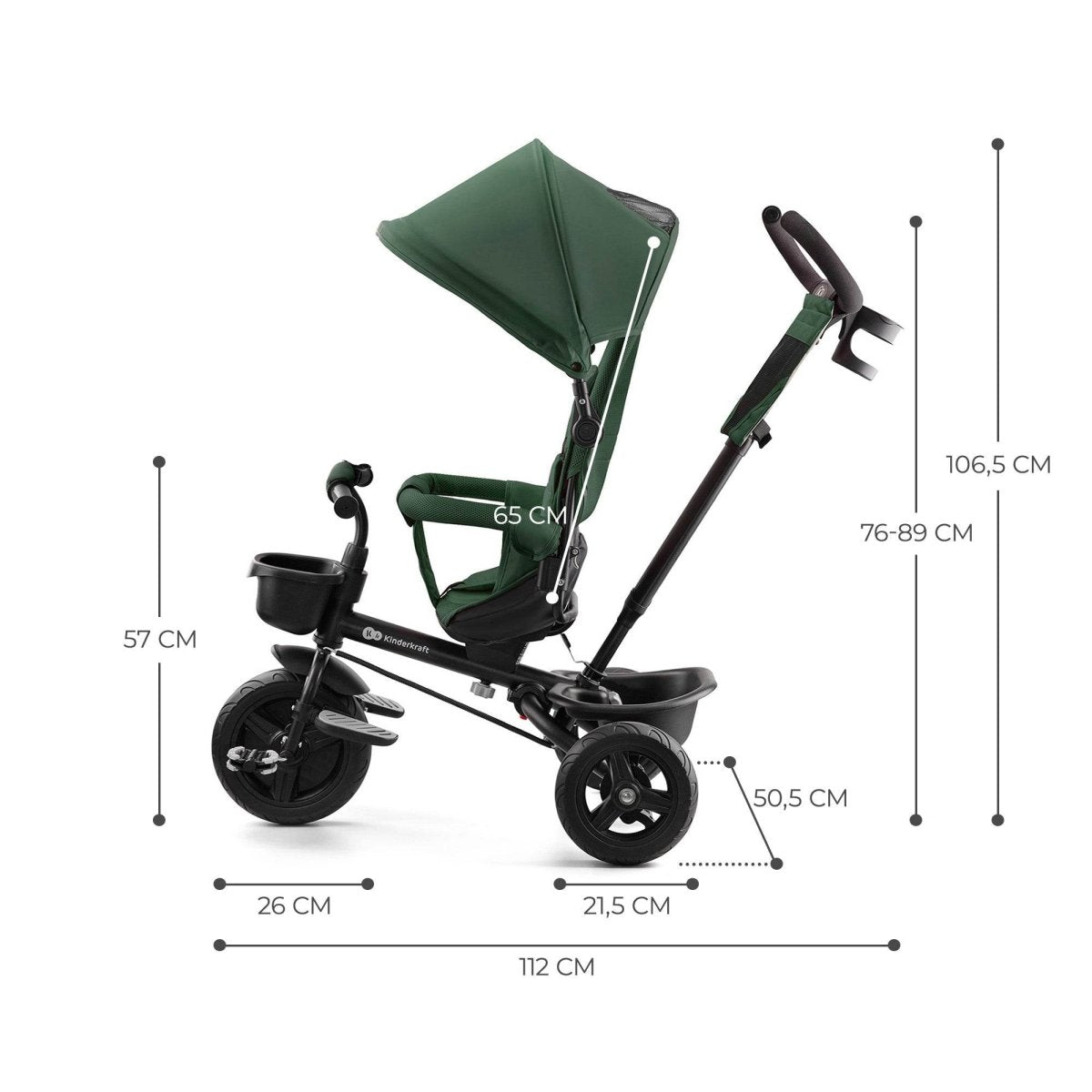 TRICICLETA COPII KINDERKRAFT AVEO, MYSTIC GREEN Atelieru' lui Mesterica | Jucarii, haine si incaltaminte pentru copii