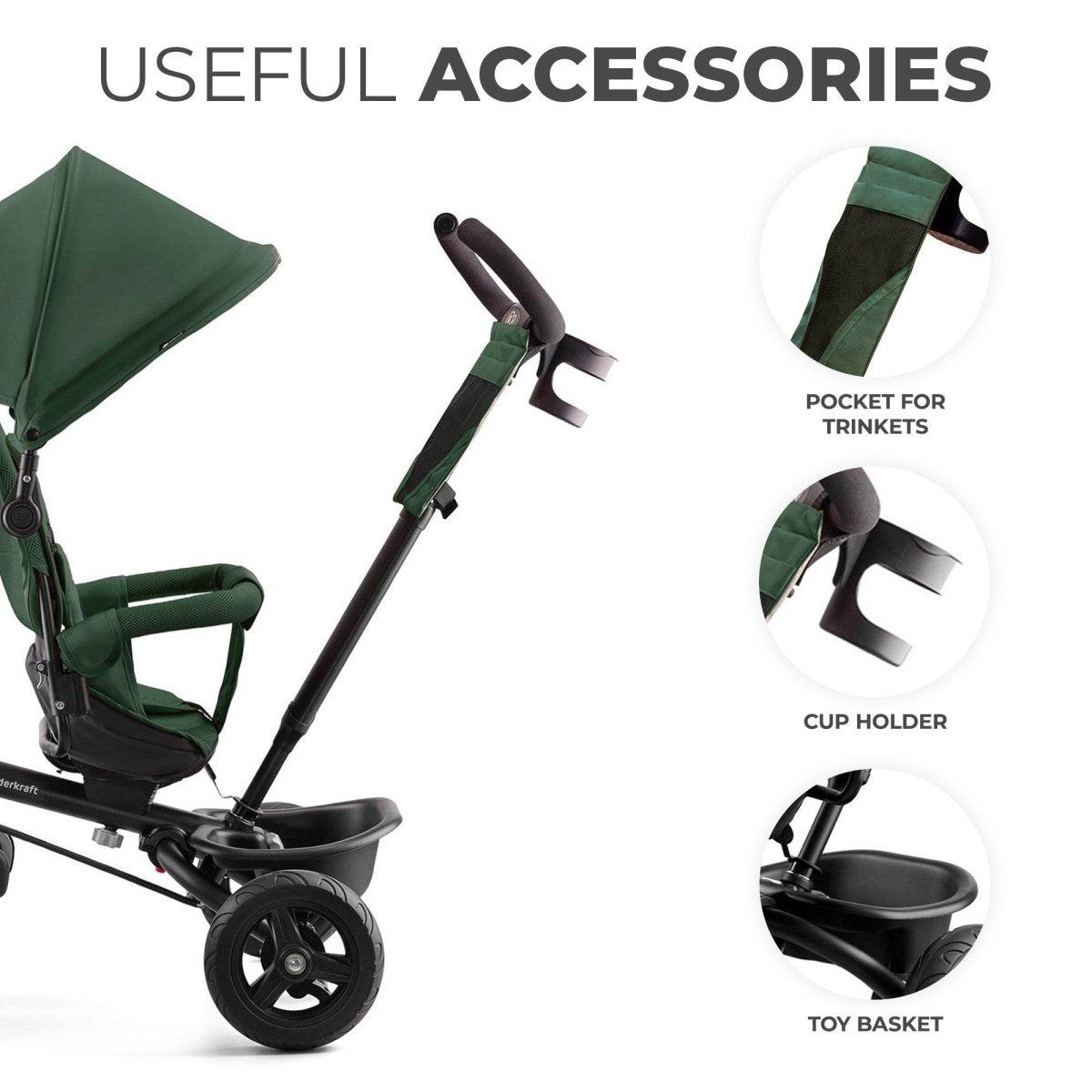 TRICICLETA COPII KINDERKRAFT AVEO, MYSTIC GREEN Atelieru' lui Mesterica | Jucarii, haine si incaltaminte pentru copii