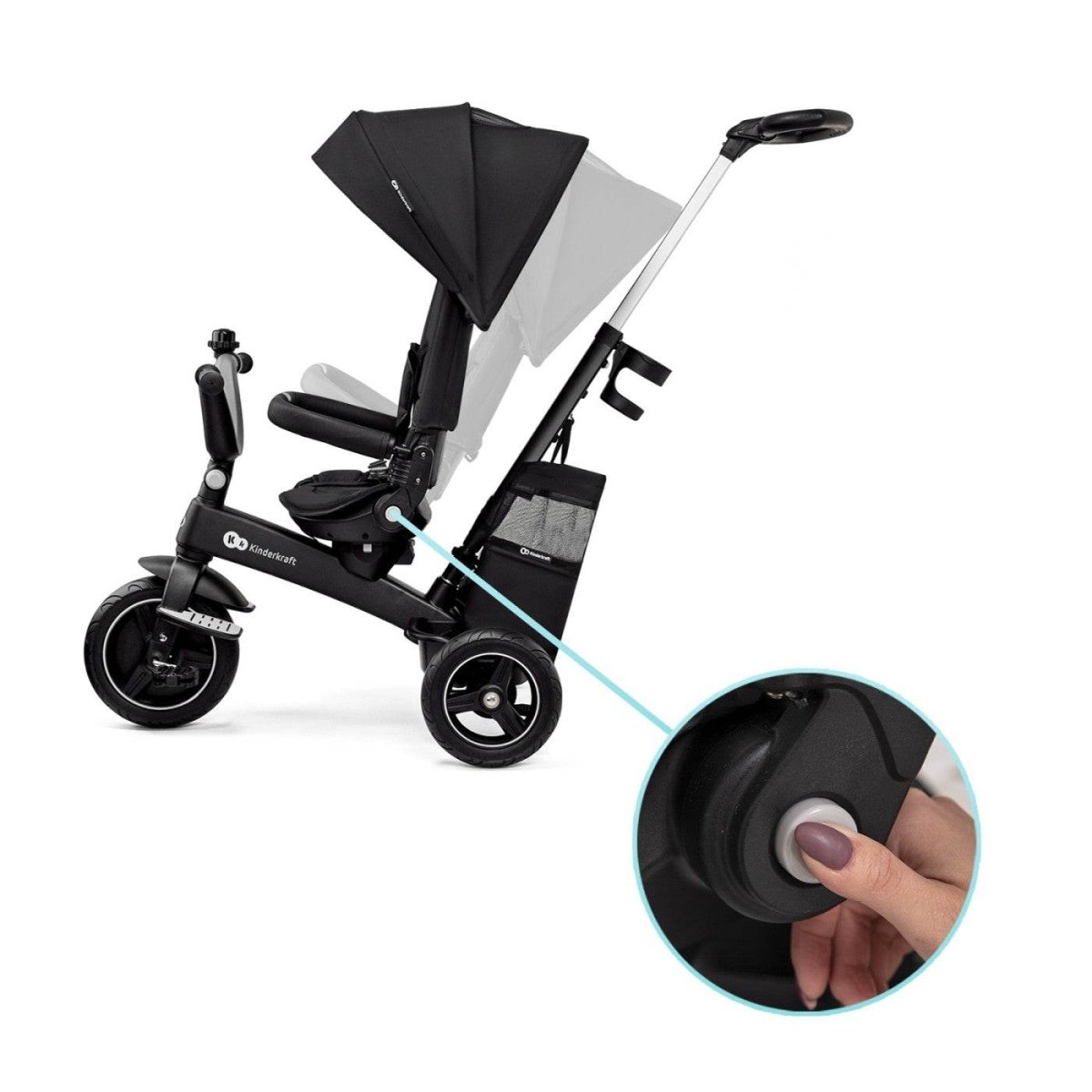 TRICICLETA KINDERKRAFT EASYTWIST, BLACK Atelieru' lui Mesterica | Jucarii, haine si incaltaminte pentru copii
