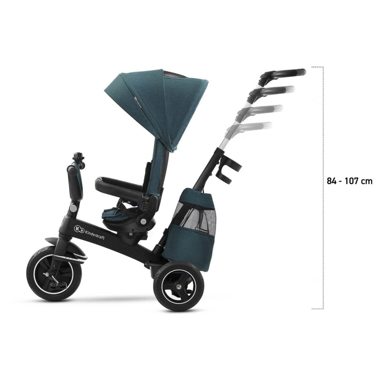 TRICICLETA KINDERKRAFT EASYTWIST, MIDNIGHT GREEN Atelieru' lui Mesterica | Jucarii, haine si incaltaminte pentru copii