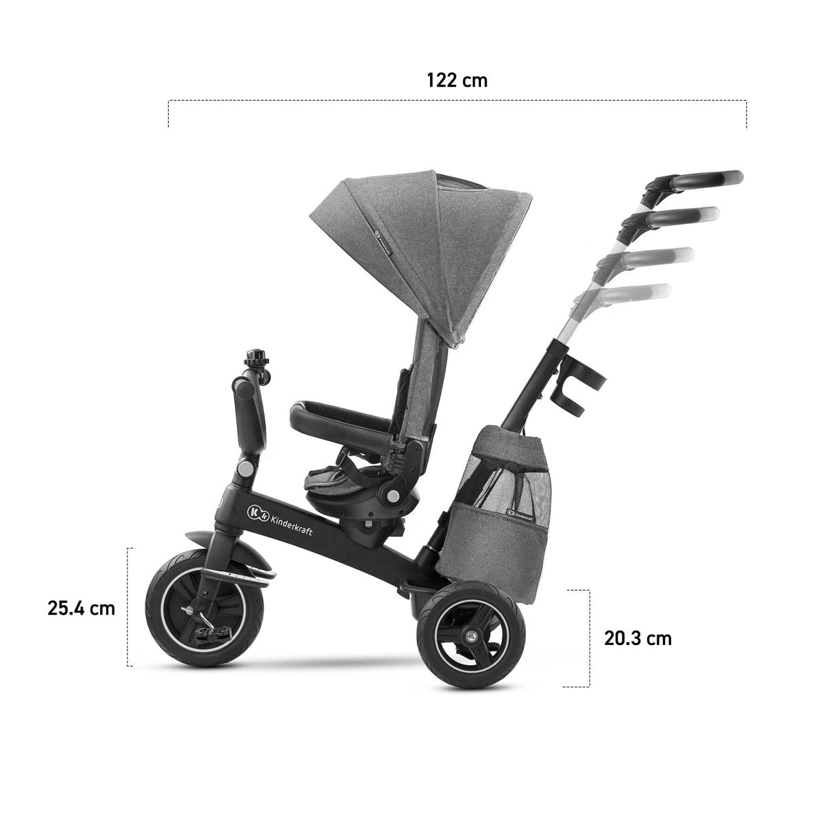 TRICICLETA KINDERKRAFT EASYTWIST, PLATINUM GREY Atelieru' lui Mesterica | Jucarii, haine si incaltaminte pentru copii