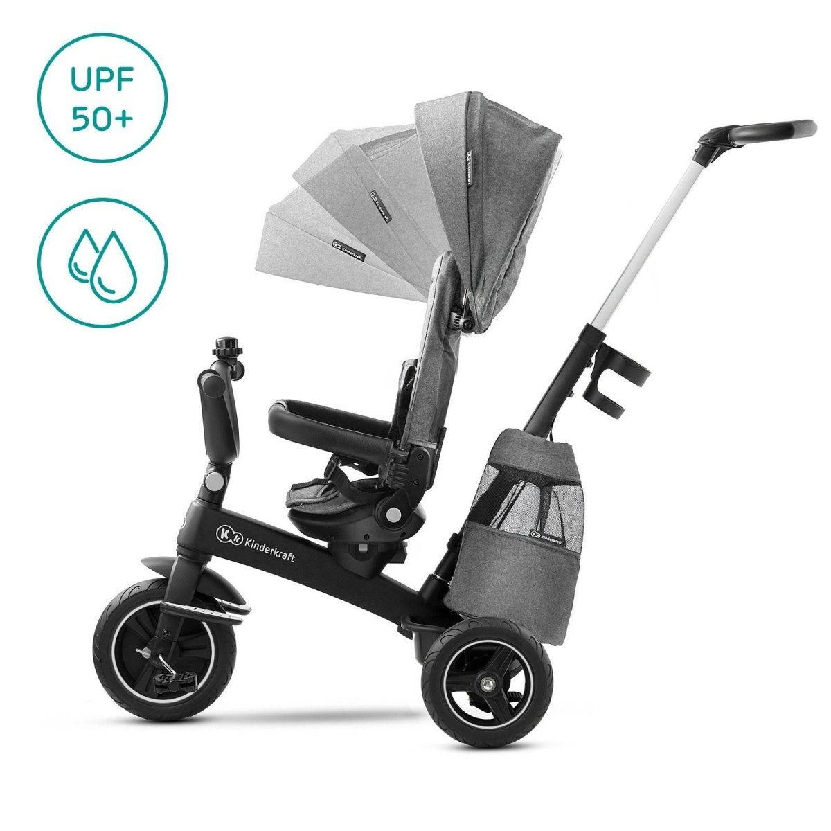 TRICICLETA KINDERKRAFT EASYTWIST, PLATINUM GREY Atelieru' lui Mesterica | Jucarii, haine si incaltaminte pentru copii