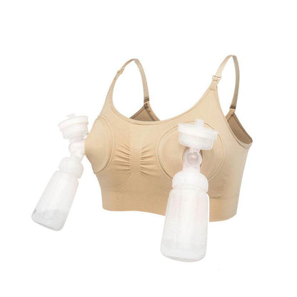 Sutien 2 in1 - Alaptare si sustinere pompa san (bej) - Atelieru' lui Mesterica